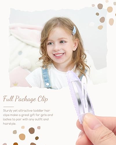 Miniatura 10 de doboi 40 pinzas para el pelo de 2.2 pulgadas con estampado floral para bebé niña, clips antideslizantes envueltos a presión, accesorios para el