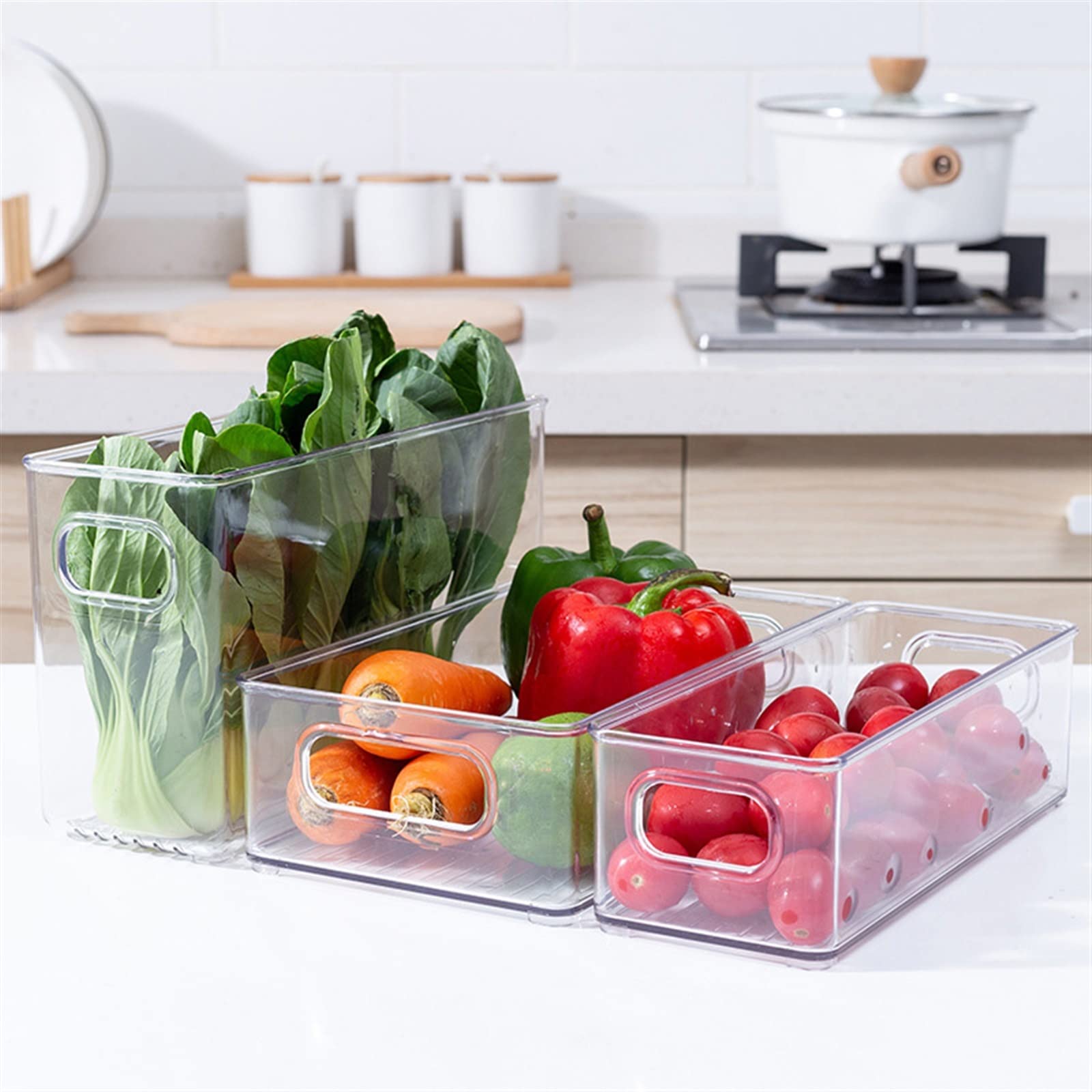 Aufbewahrungsbox Kühlschrank Aufbewahrungsbox Kapazität von Stac Kühlschrank Lebensmittelaufbewahrungsbox (Farbe: 1) (3)