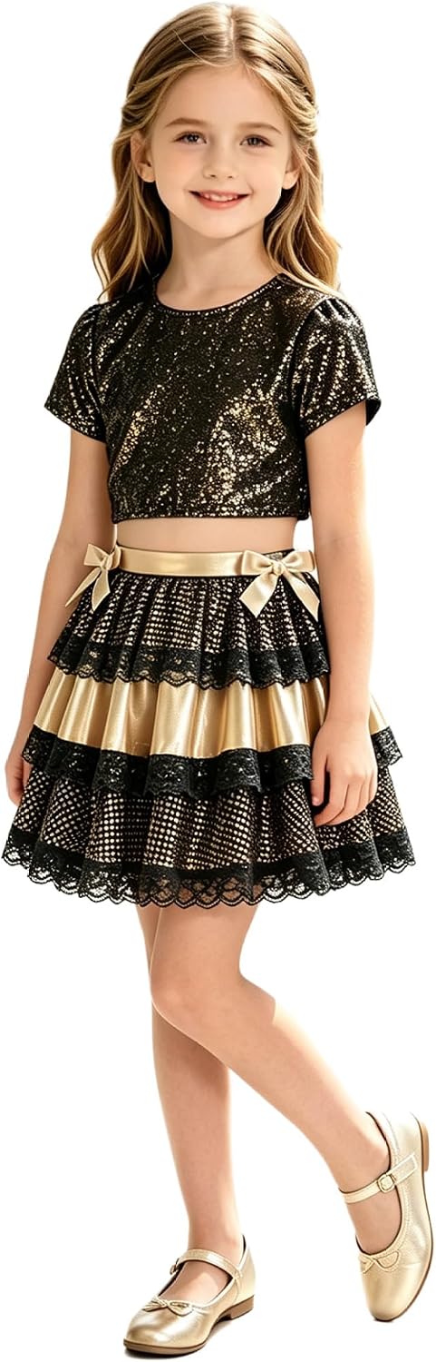 Girls Y2k Skirts Ruffle a Line Skirts Dance Wear