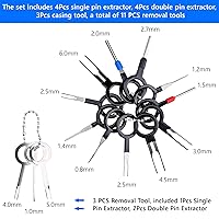 Vista 3 de Kit de reparación de 82 piezas, extractores de pasadores de terminal de conector de cable, herramienta de extracción de aguja trasera de crimpado