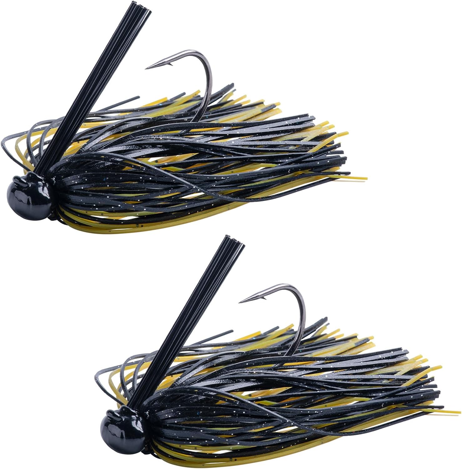 Tungsten Swim Jigs for Bass Fishing, 3/8oz Weedless Bass Jigs with Weed Guard & Silicone Skirts