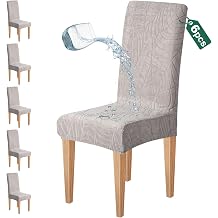 Dioxide Waterproof Chair Covers for Dining Chairs, Stretch Dining Chair Covers Set of 6, Parson Chair Slipcovers, Removable Washable Kitchen Chairs Seat Covers Protectors for Home Restaurant Banquet