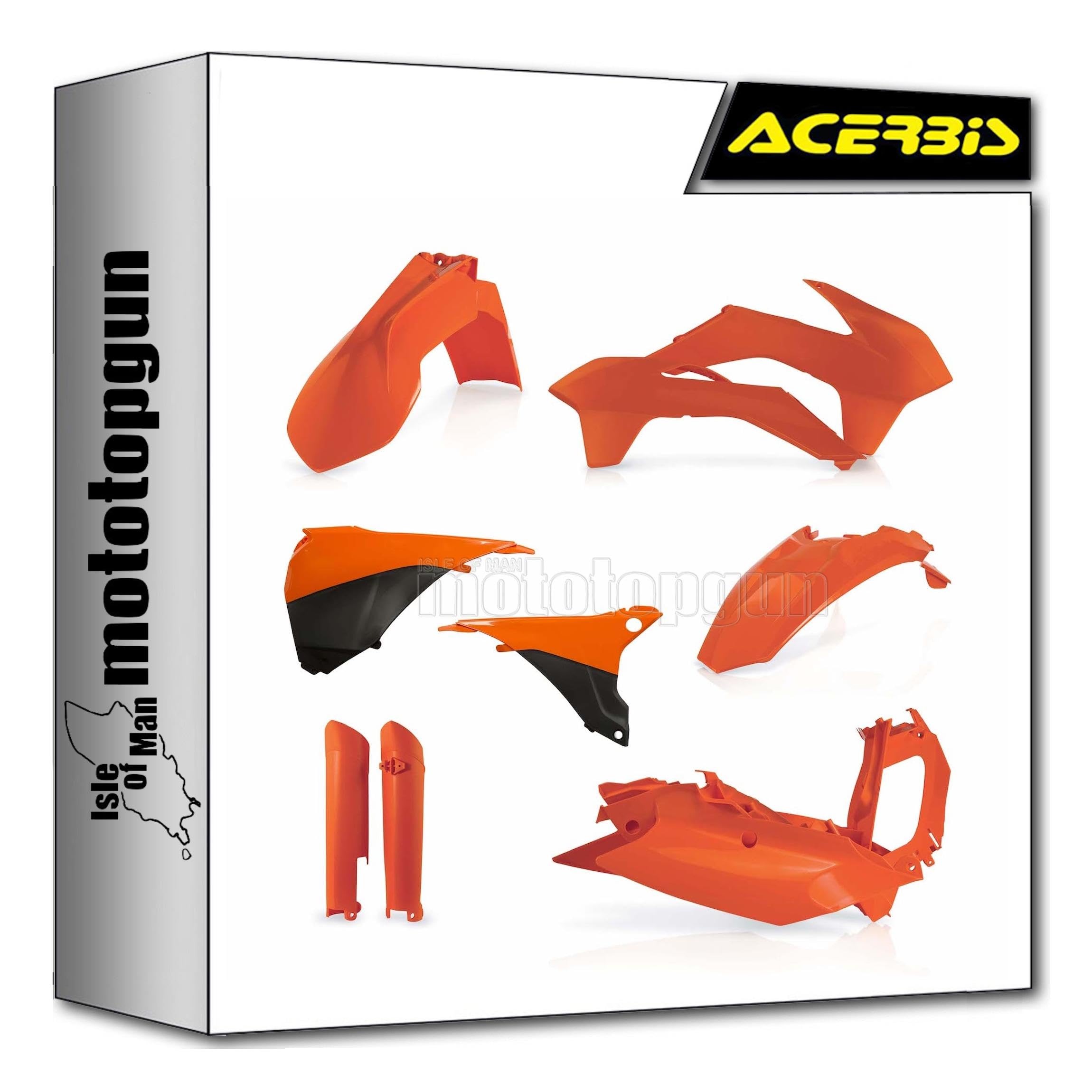 Kit cache carenage orange Acerbis KTM EXC-F 520 2014 2015 plastique garde boue - 3