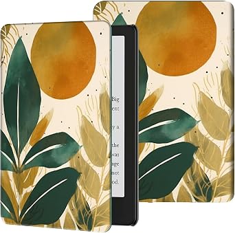 Rossy Case for All-New Kindle 10th Generation 2019 Release Slim PU Leather Adjustable Smart Cover with Auto Wake/Sleep for Kindle 10th Gen 2019 NOT Fit Kindle Paperwhite,Abstract Sun Leaf