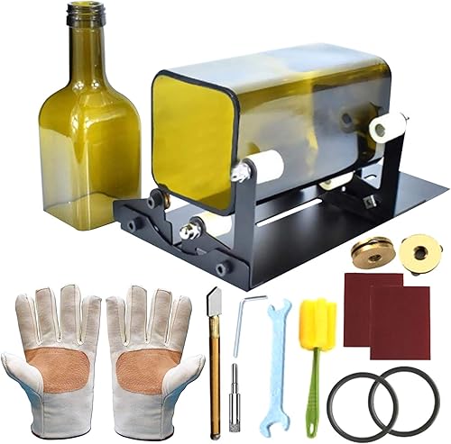 Kit de cortador de botellas y cortador de vidrio Pacdeaet redondo y cuadrado de cristal Kit de corte herramienta DIY máquina con accesorios para