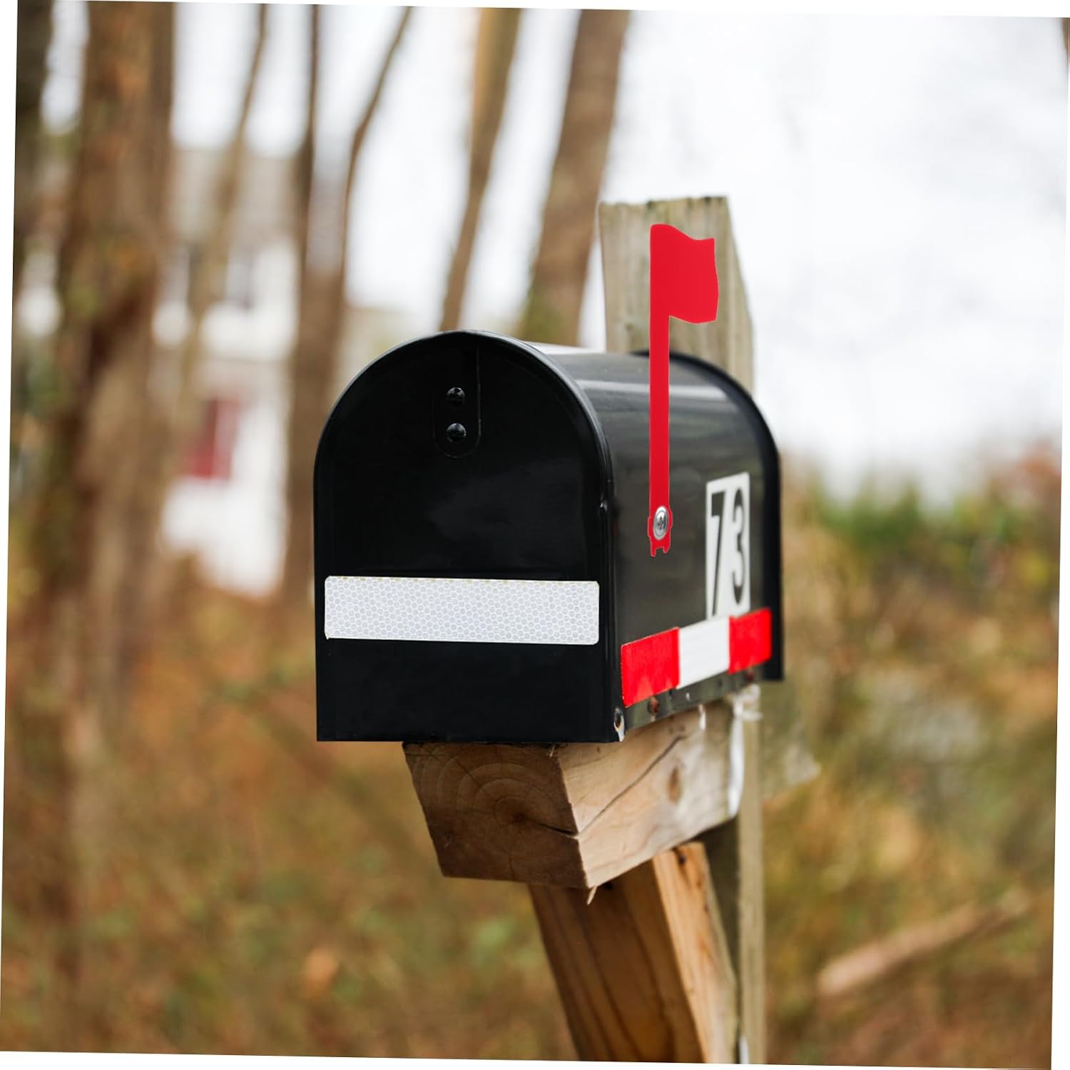 Toyvian Modern Acrylic Mailbox with Rotatable Red Flag Stylish National Flag Design for Home Office and Classroom Use Easy to Clean Mailbox Accessory