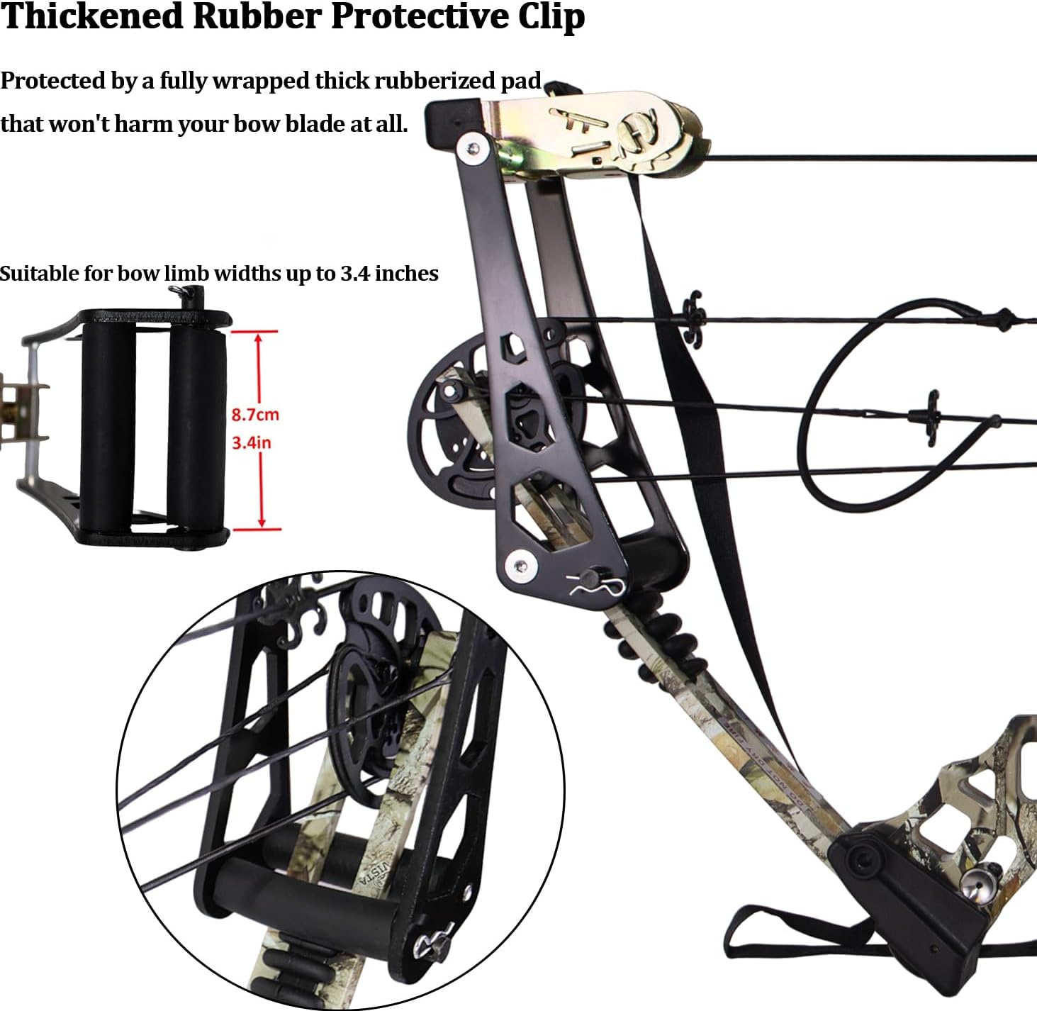 Archery Compound Bow Press Portable Hand Held Bow Accessories for Compound Bow & Crossbow Aluminum Alloy Ratchet Bow Press Open Tool for Bow String Silencers Replacement