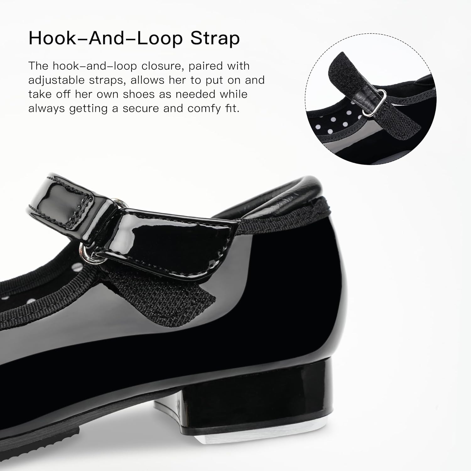 Stelle Tap Shoes for Girls Boys Patent Leather Detachable Bow Dance Shoes(Toddler/Little Kid/Big Kid) - Image 4