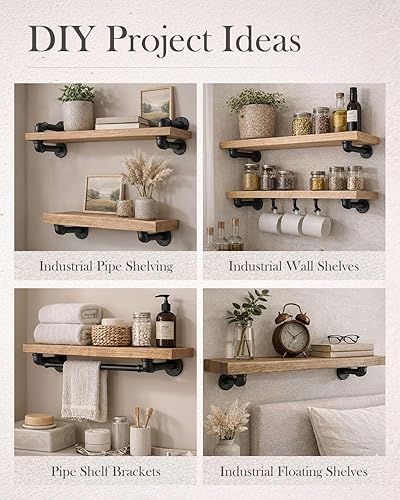 Miniatura 6 de Paquete de 10 pezones de acero maleable negro de 1/2 pulgadas x 2 pulgadas, estilo vintage industrial steampunk.