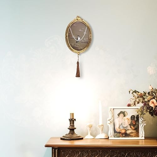 Miniatura 3 de Marco ovalado dorado antiguo de 5 x 7 pulgadas, diseño Art Deco vintage con parte delantera de cristal, exhibición de pared o mesa