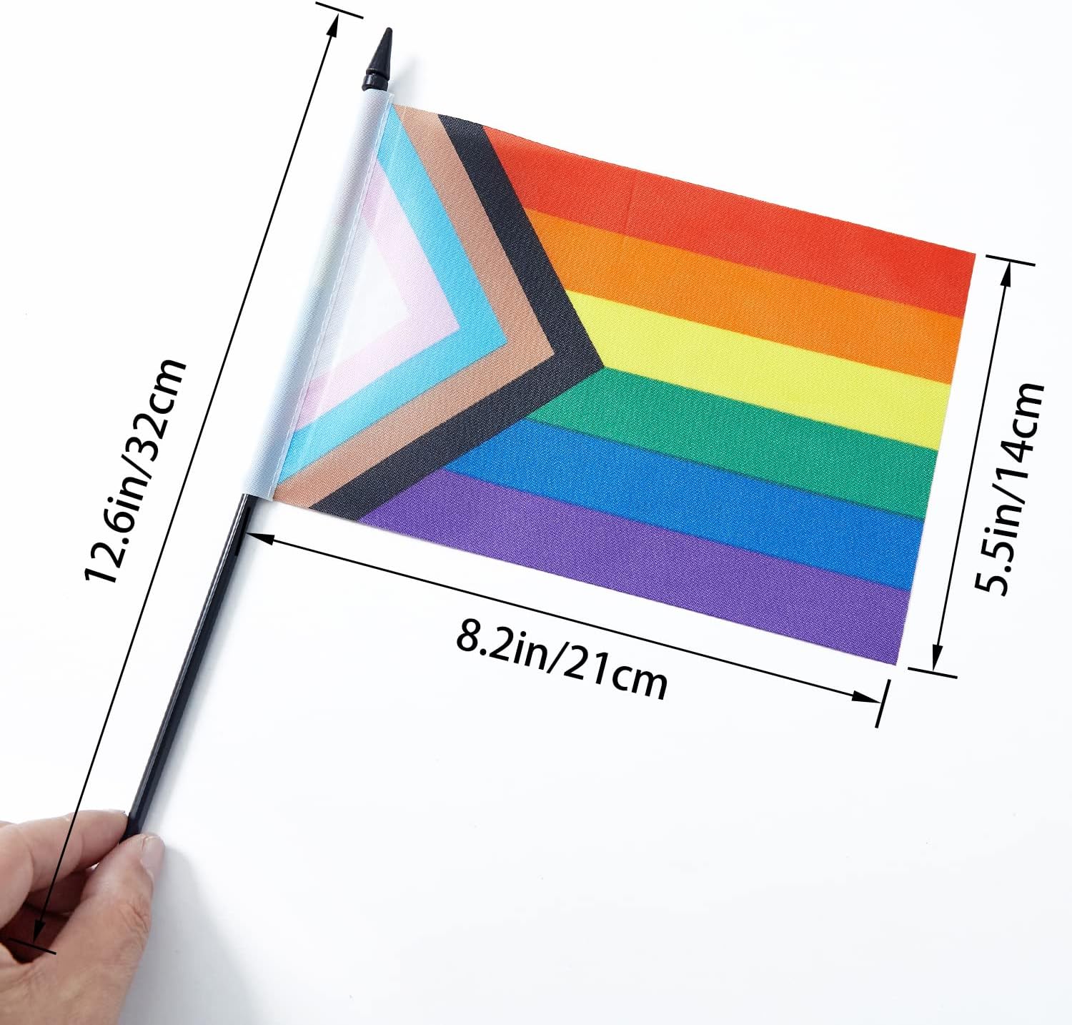 ZXvZYT Rainbow Pride Flag Set Rainbow Desk Flag Small Mini Gay LGBT Office Table Flags with Stand Base Party Decorations - Image 2