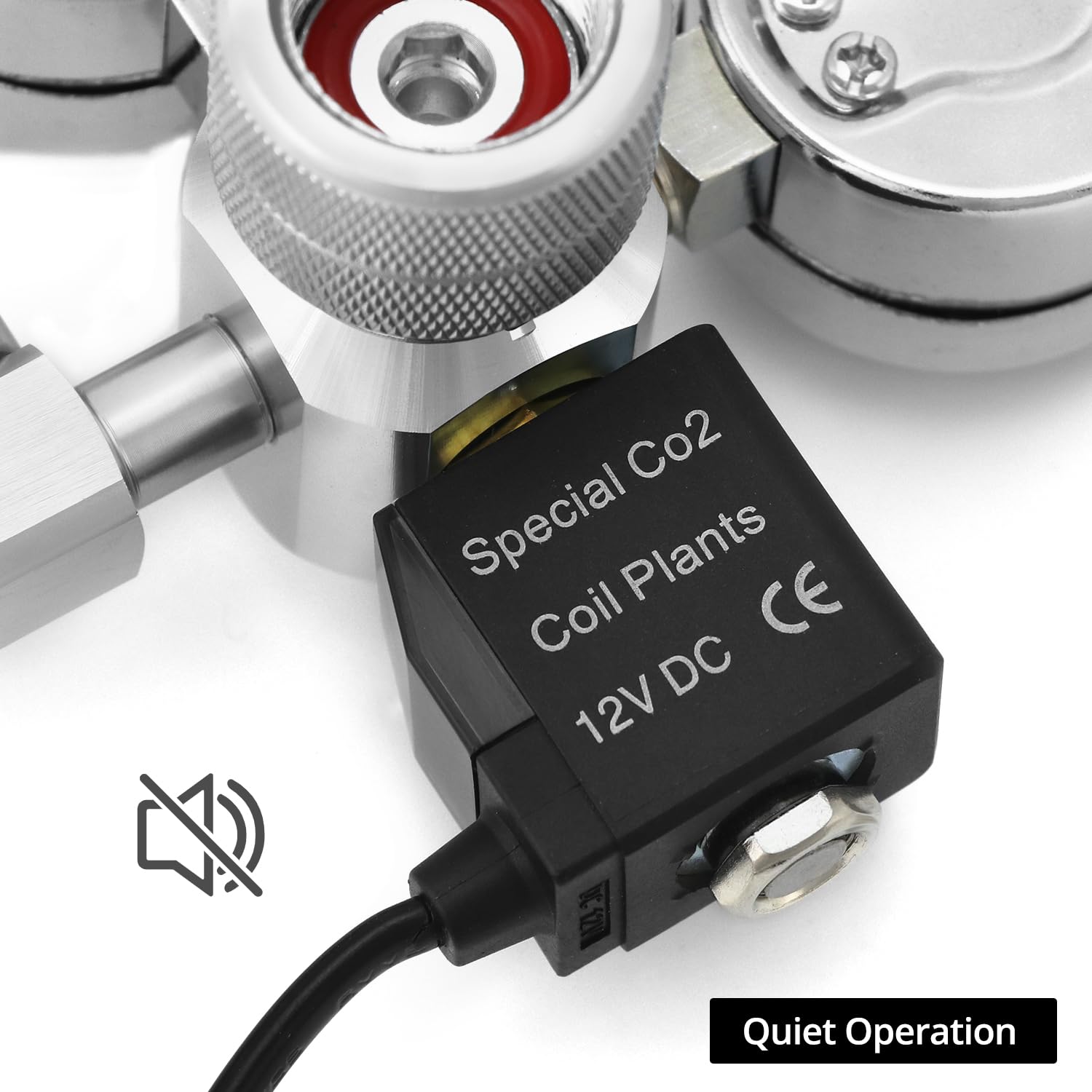 QWORK® Réducteur de Pression CO2 pour Aquarium, Connexion W21.8, Double Manomètre, Compte-Bulles, Clapet Anti-Retour et Électrovanne 12 V