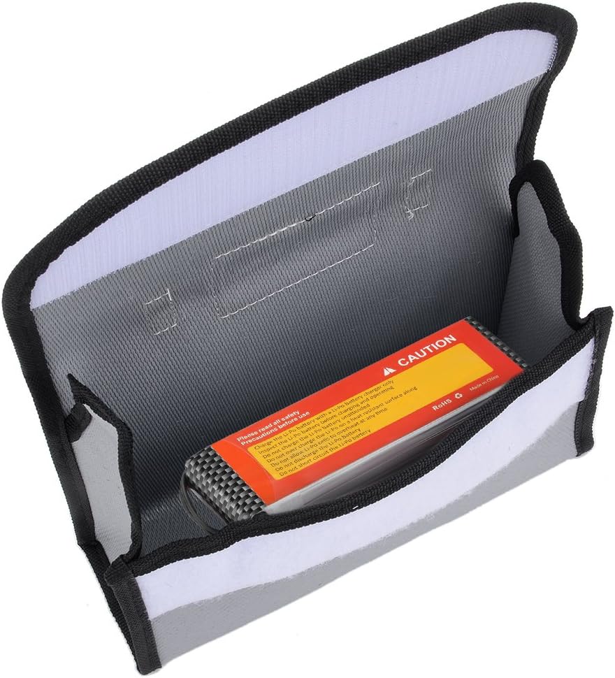 Custodia Ignifuga Per Batterie Lipo - 220x180 Mm | Sicurezza Carica/Trasporto | Tessuto Fibra Di Vetro