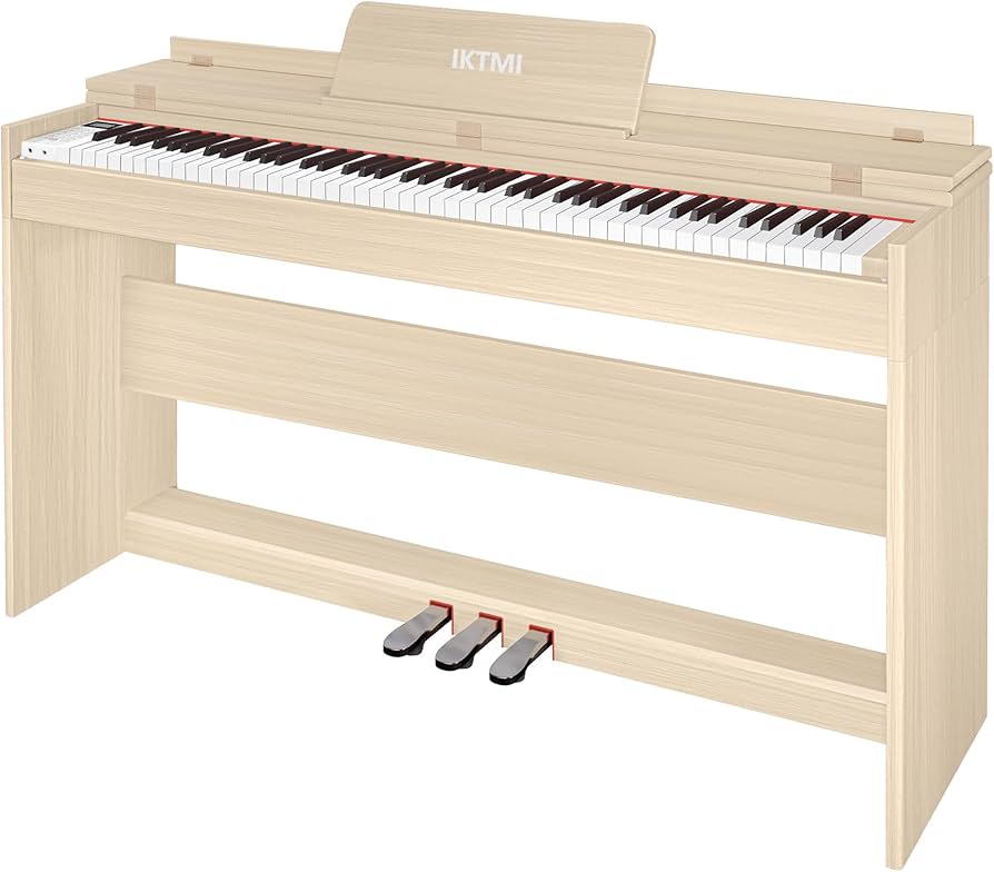 電子ピアノ 88鍵盤 ハンマーアクション 88鍵盤 木製 ピアノ 3本ペダル付き Amazon | IKTMI 電子ピアノ 88鍵盤 ハンマーアクション鍵盤 木製