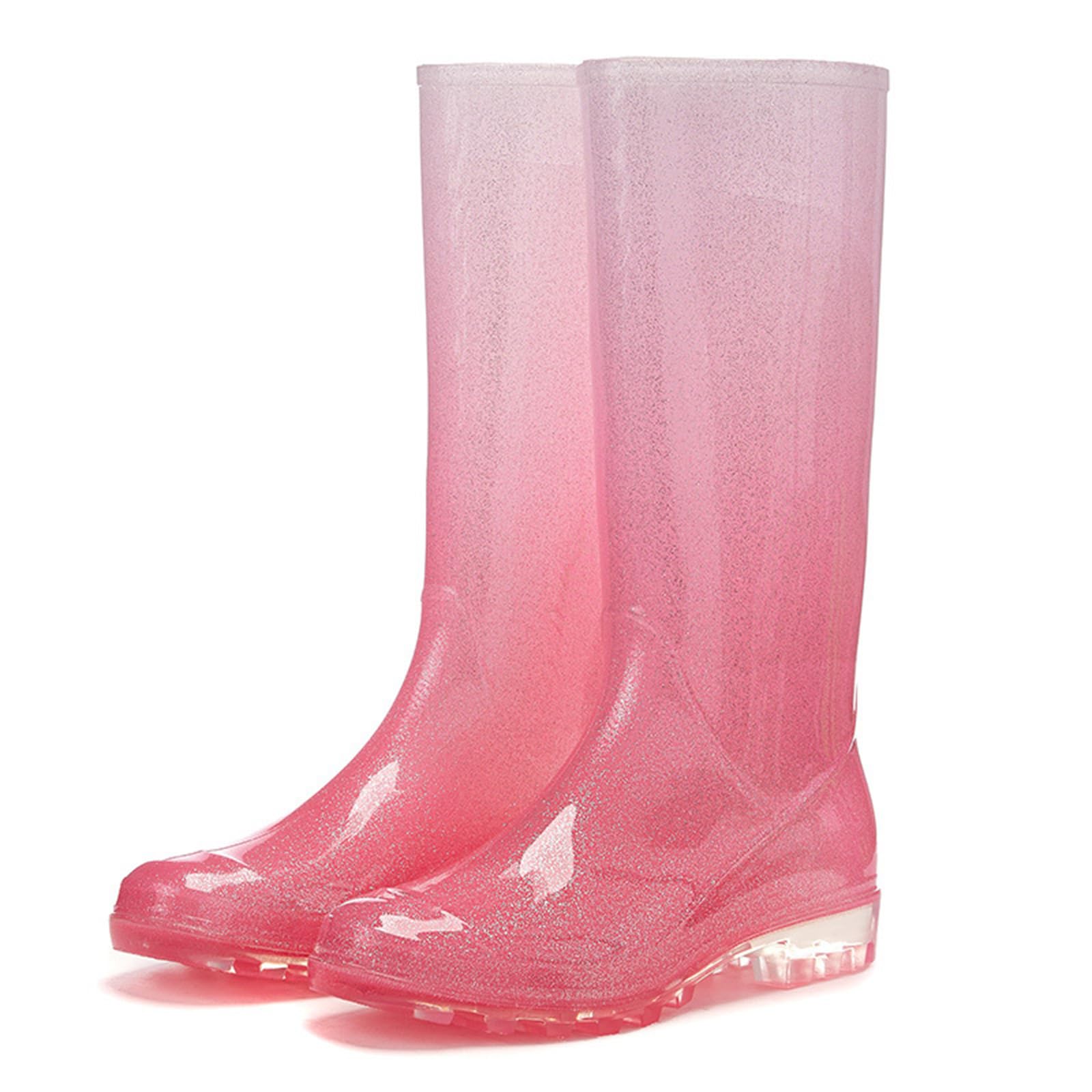 Womens Knee-High Waterproof Rain Boots Non-Slip Rubber Garden Boots for Farming Fishing Outdoor Work Comfortable Durable
