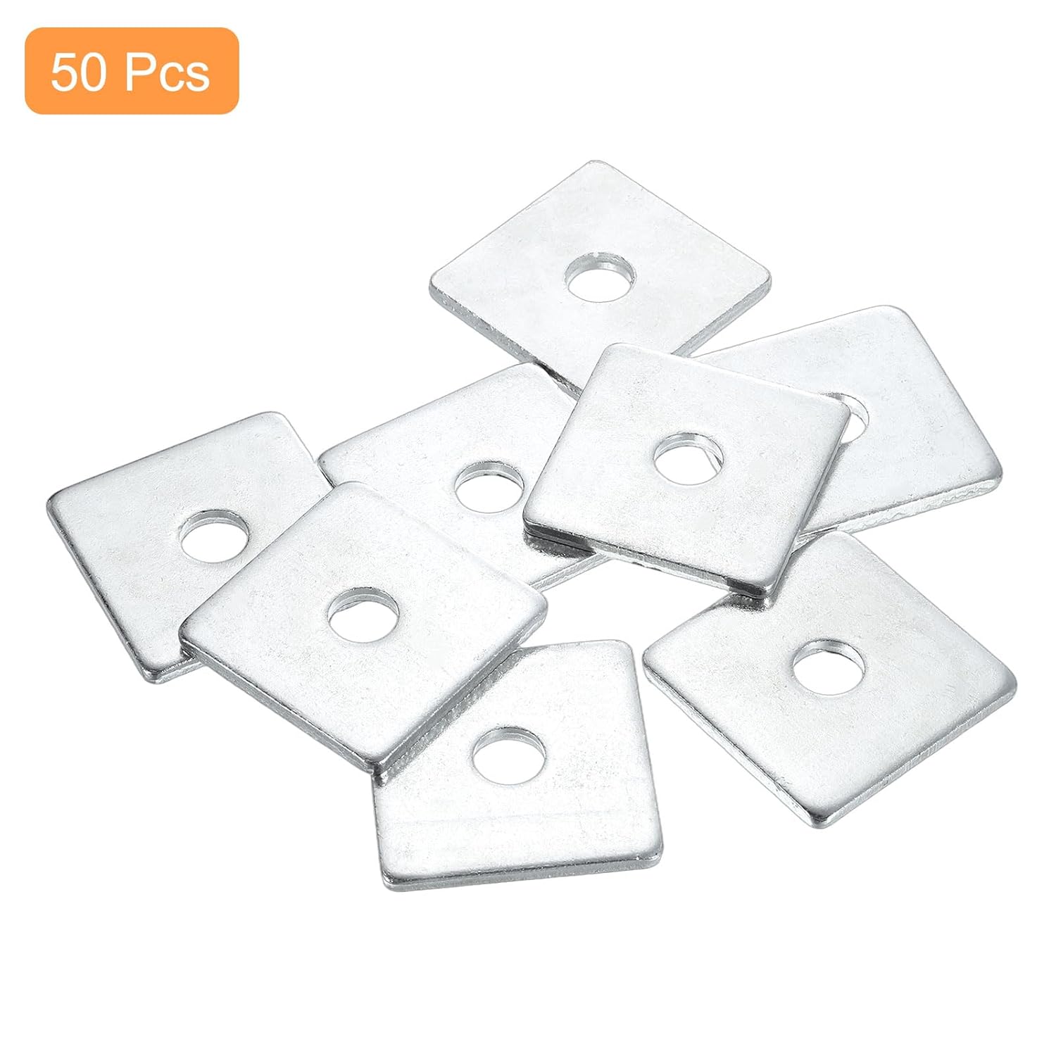 uxcell 50pcs M12x50x4.8mm Square Plate Bearing Washers Carbon Steel Plate Square Plate Washers Flat Pad Spacer Gasket for Hardware Fastener