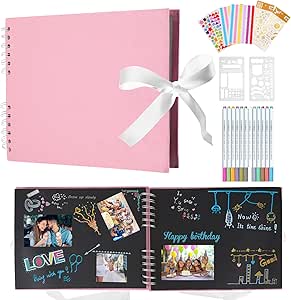 Album Fotografico Fai Da Te ZEEYUAN - 60 Pagine, Pelle PU, Con Angoli E Accessori, Regalo Per San Valentino E Compleanno - Foto 5