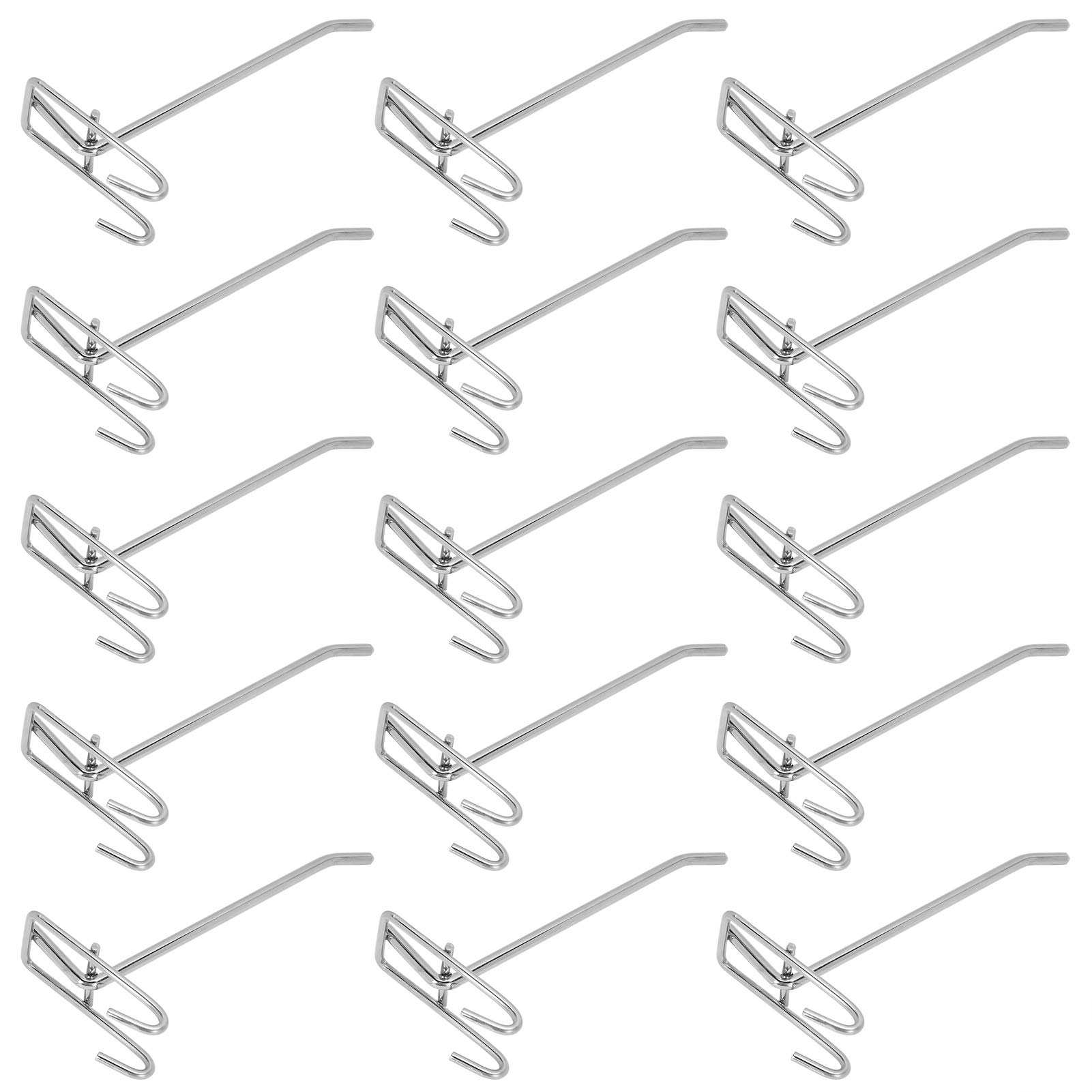 30 Pièces Crochets Panneaux Perforés, Métal Crochets Muraux pour Organiser Outils, Établi Rayonnages de Magasins, pour les Garages, Remises à Outils (15cm)