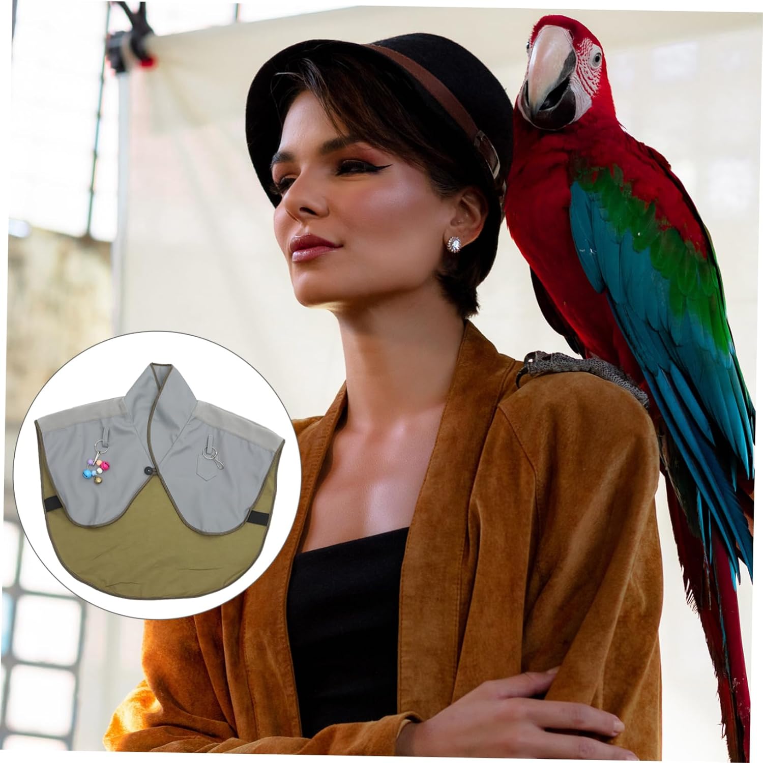 Toddmomy Parrot Scratch Shoulder Pad Pet Shoulder Protector for Parrots Diaper Shawl for Bird Training and Interaction Easy to Wear Design Stylish Grey Color