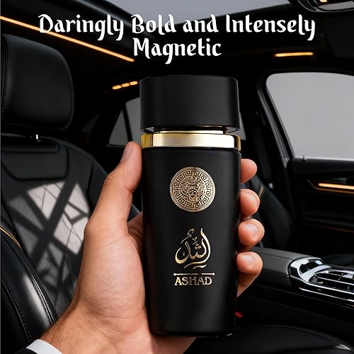 Miniatura 6 de SAADAH Ashad Eau De Parfum para hombres 4.0 onzas líquidas, fragancia picante ámbar oriental, piña de tabaco de pimienta negra intensa, café