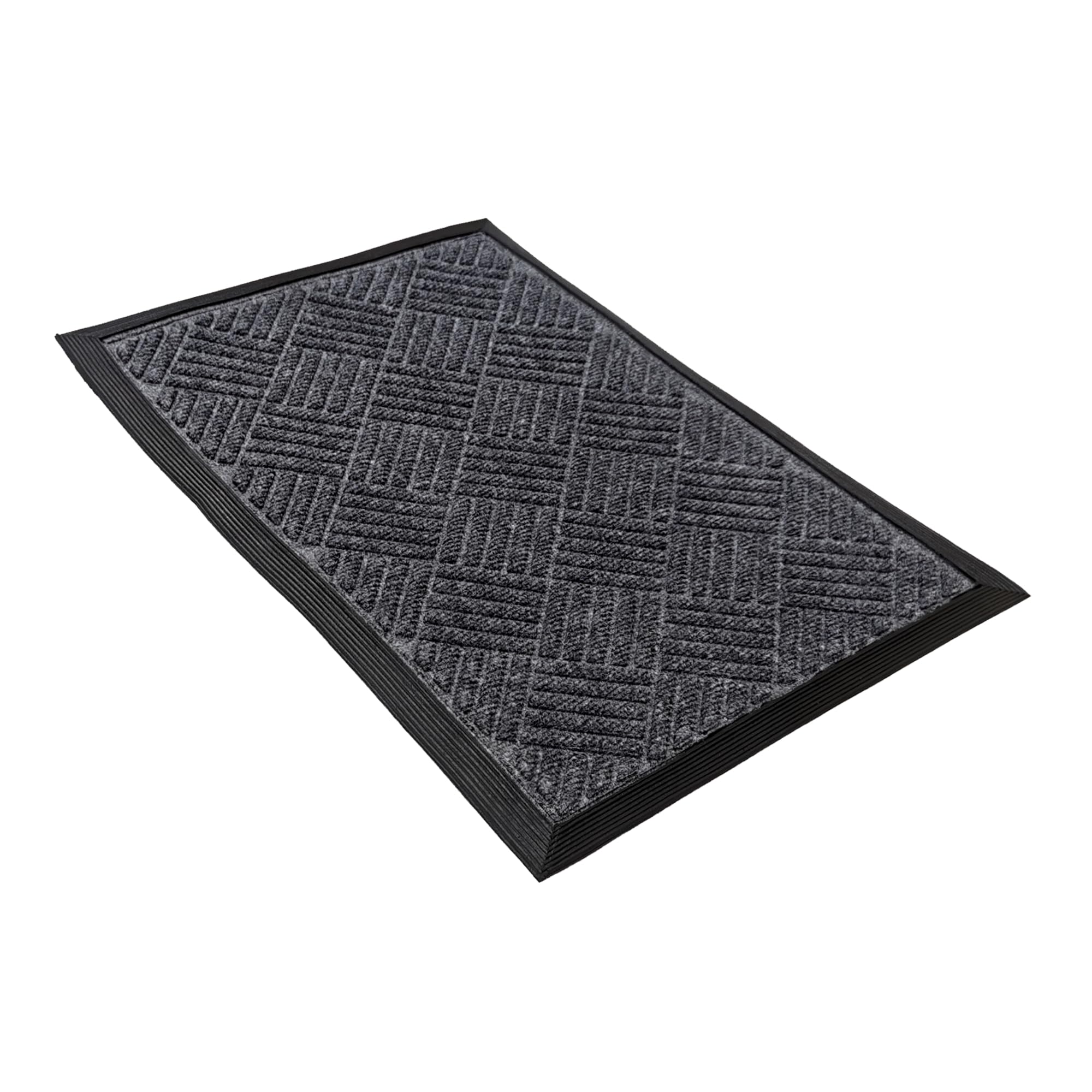 Comart - Zerbino Asciugapassi Kelly - 40x60 cm - Tappeto Sintetico Fuori Porta - Assorbente e Antipioggia - Fondo Antiscivolo in Gomma - per Ingresso Esterno o Interno - Rettangolare - Grigio Scuro