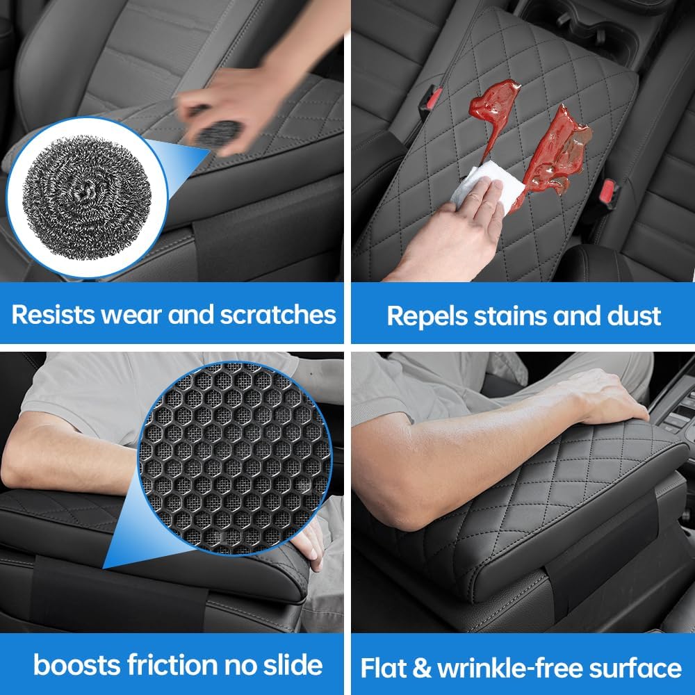 CRV Center Console Cover/Pad Fit 2023 2024 2025 2026,Faux Leather Honda CRV Armrest mat,Posture Improving Support Cushion,Protector Middle Console,Waterproof, Wear-Resistant,Flame-Retardant