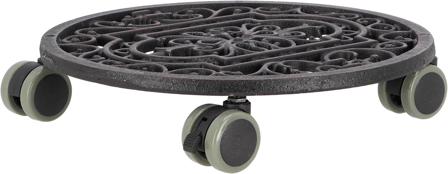 Esschert Design Plant Trolley - Cast Iron Round