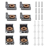 Runseaway 2 Sets (8 Pieces) Mirror Hanger Clips Set, Metal Spring Loaded Unframed Mirror Mount Clips with Screws and Anchors for Easy Installation(Silver)