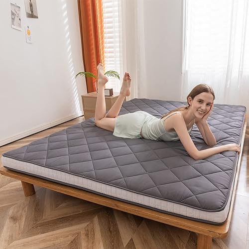 MAXYOYO Colchón Futón de Suelo Japonés Tamaño Full, Sofá para Adultos Cama Enrollable Plegable, Colchón de Espuma Portátil Queen, Cama Futón con