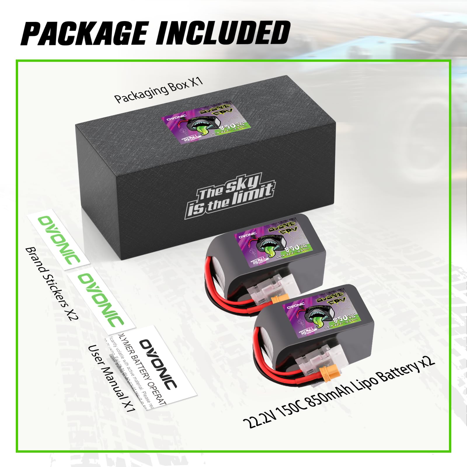 Yowoo FPV Lipo Battery 6s 2200mAh 130C 22.2V Lipo Graphene with XT60