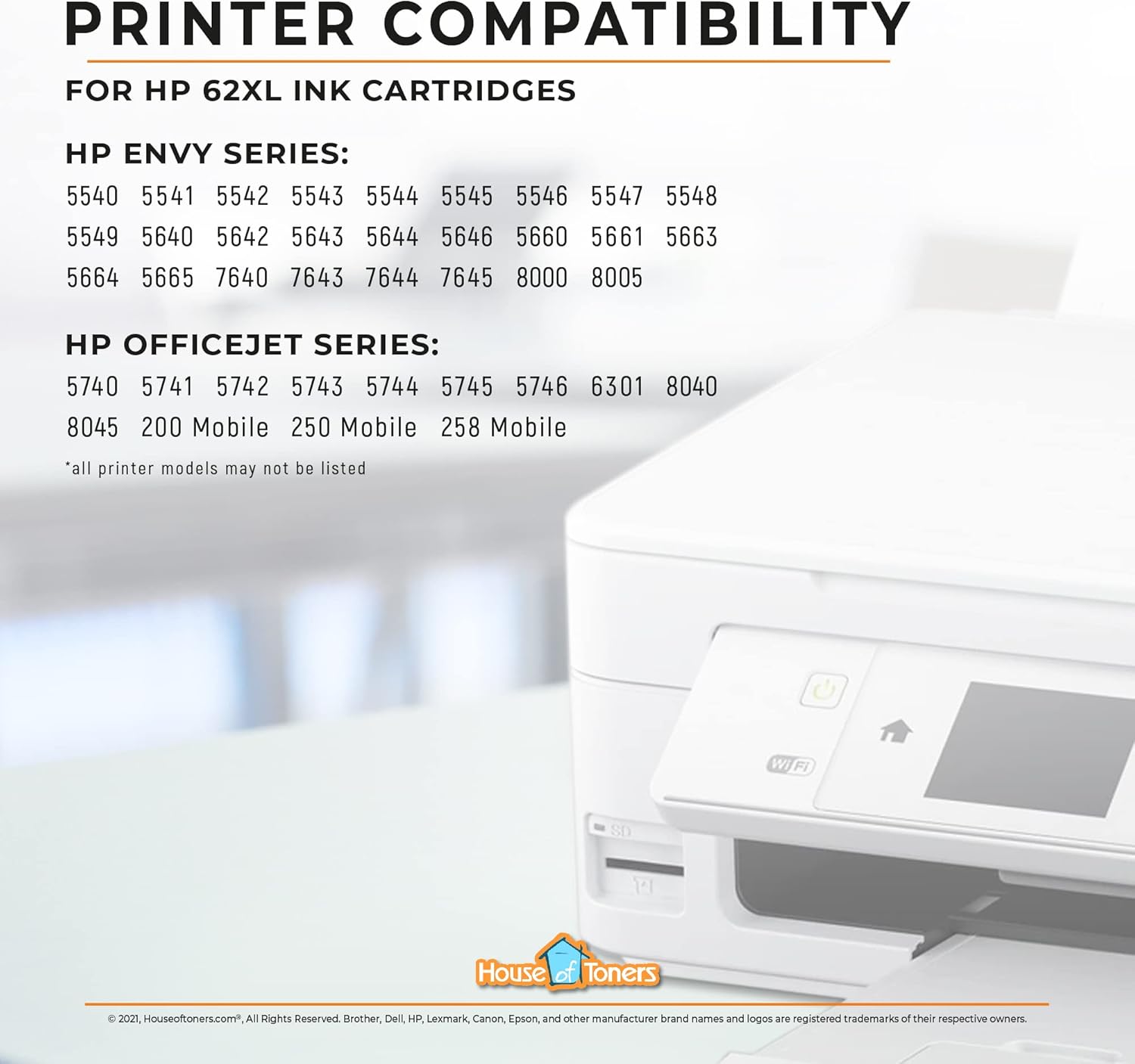 Houseoftoners Remanufactured 3-Pack Ink Cartridges High Yield Replacement for HP 62XL Black and Color Envy 5540 5640 5660 7644 7645 OfficeJet 5740 5742 8040 8045 - (2-Black & 1-Tri-Color)