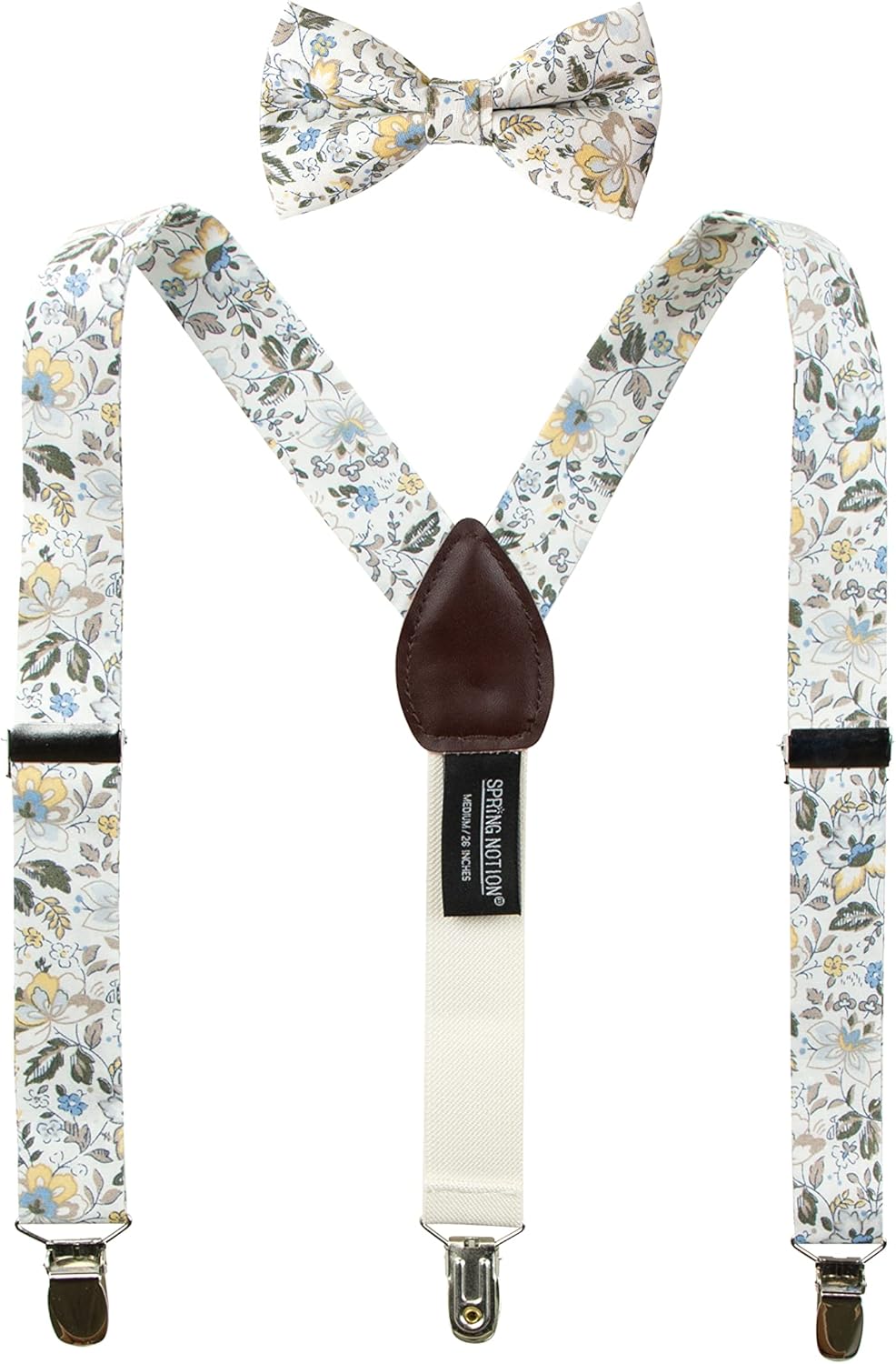 Spring Notion Boys' Cotton Floral Suspenders and Bow Tie For Kids Toddlers Infants
