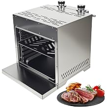 Steak Broiler Portable Infrared Broiler Propane Gas Grill, Maximum 1600F/870C, Sear Station steak cooker grill outdoor BBQ, Stainless Steel