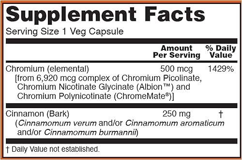 Miniatura 7 de NOW Suplementos alimenticios, Tri-Chromium 500 mcg con canela, cofactor de insulina*, 90 cápsulas vegetales