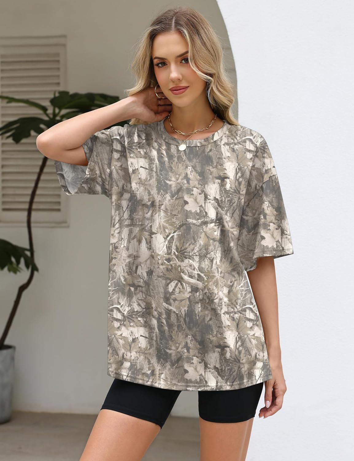 LOMON Oversized Graphic T Shirts for Women Short Sleeve Crewneck Summer Tops Loose Casual Basic Tees - Image 2