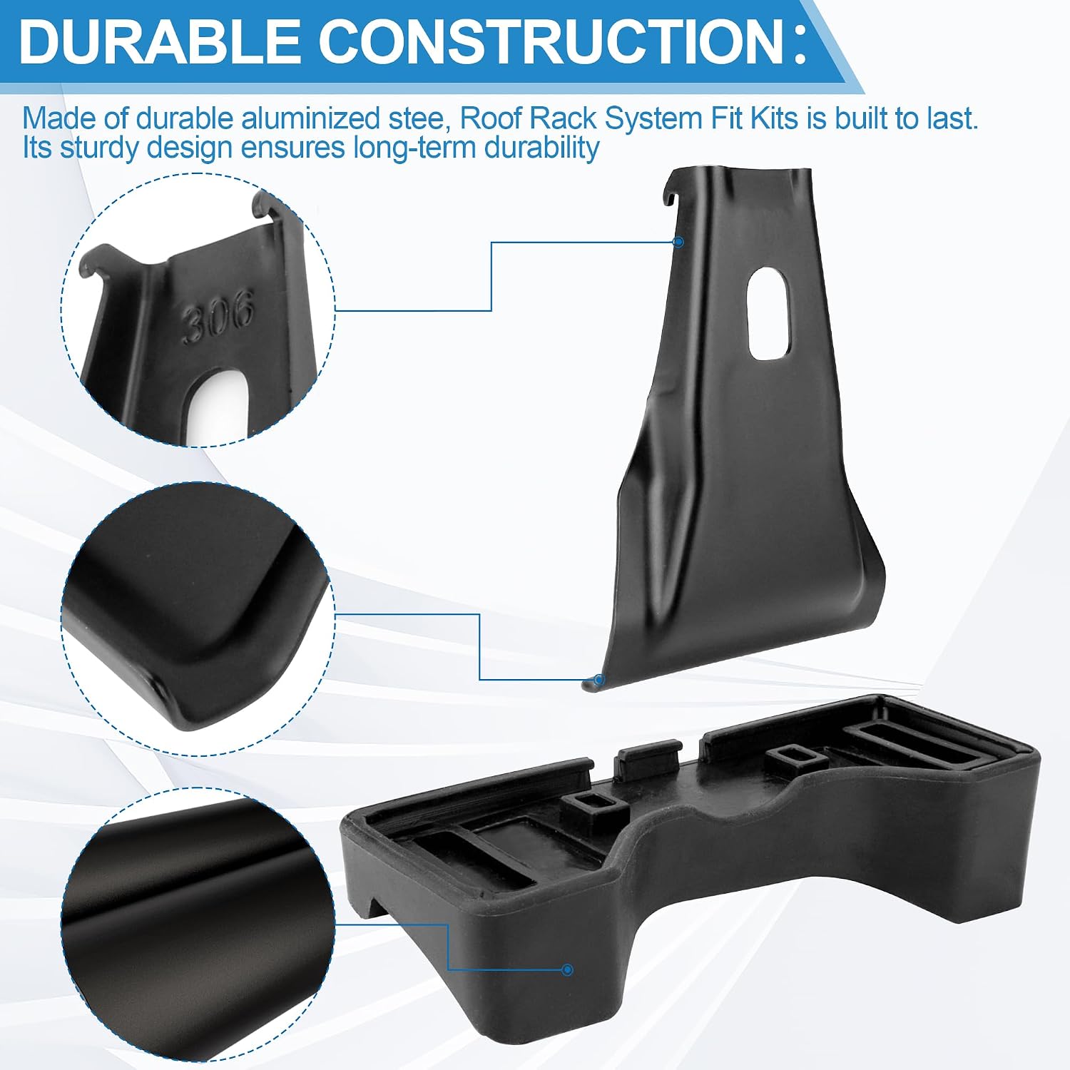 5181 Roof Rack System Fit Kits for Toyota Prius, Vehicle-Specific Fit Kits Compatible with 5-dr Hatchback Fixing Bare Rooftop Luggage Carrier Crossbar, ‎Black, ‎145181