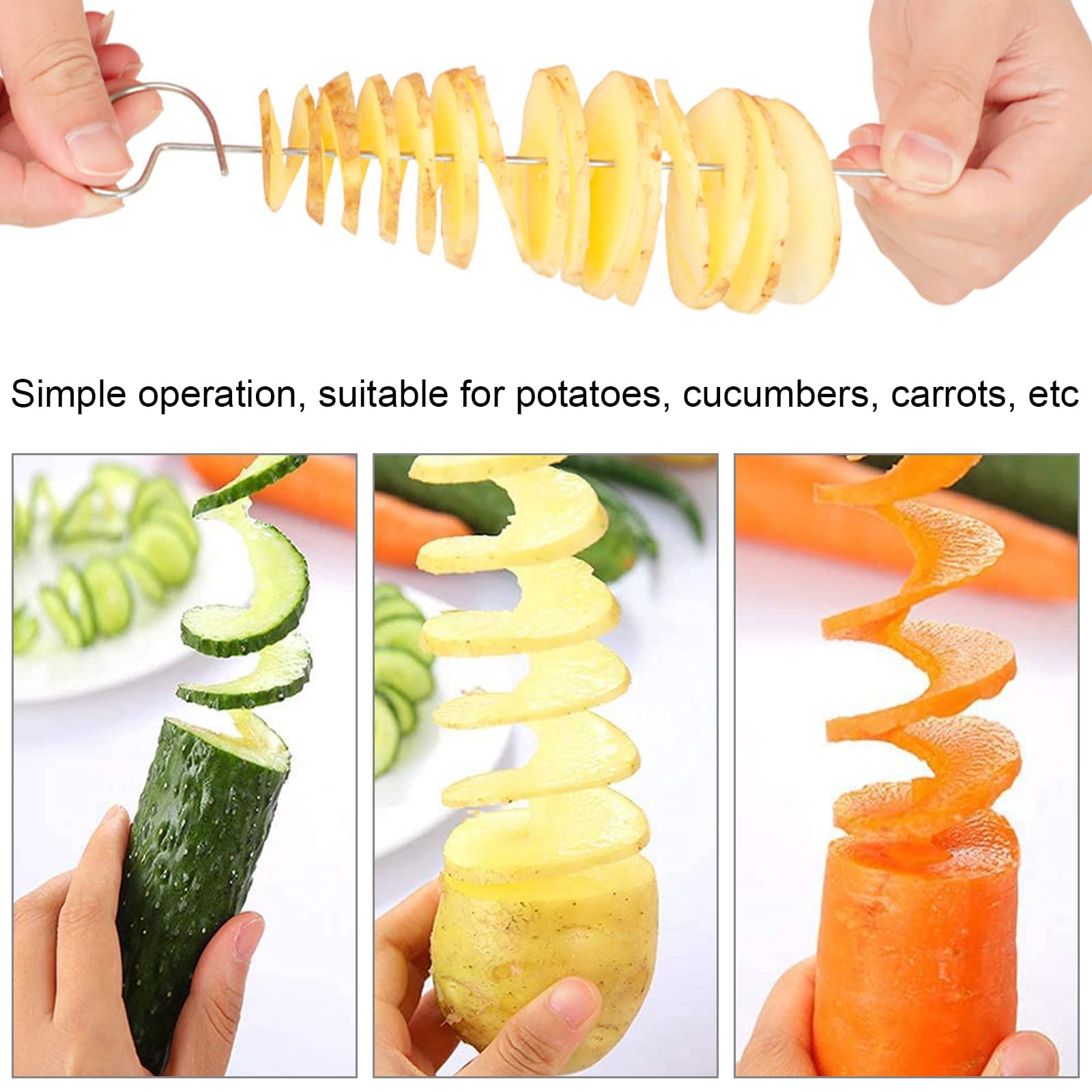 Tagliapatate A Spirale Manuale - Per Riccioli Di Patate, Street Food Style