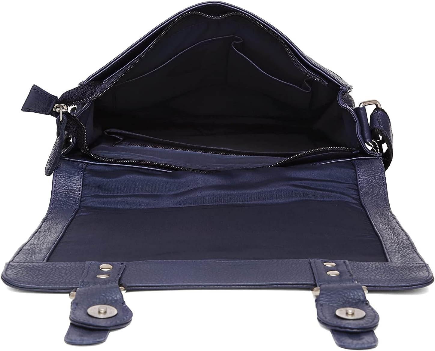 WildHorn Leather Sling Messenger Bag For Men, Blue, M