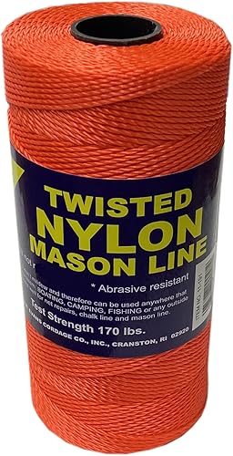 T.W Evans Cordage 11-191 Número-18 Línea Mason de nailon trenzado, 1100 pies, naranja neón