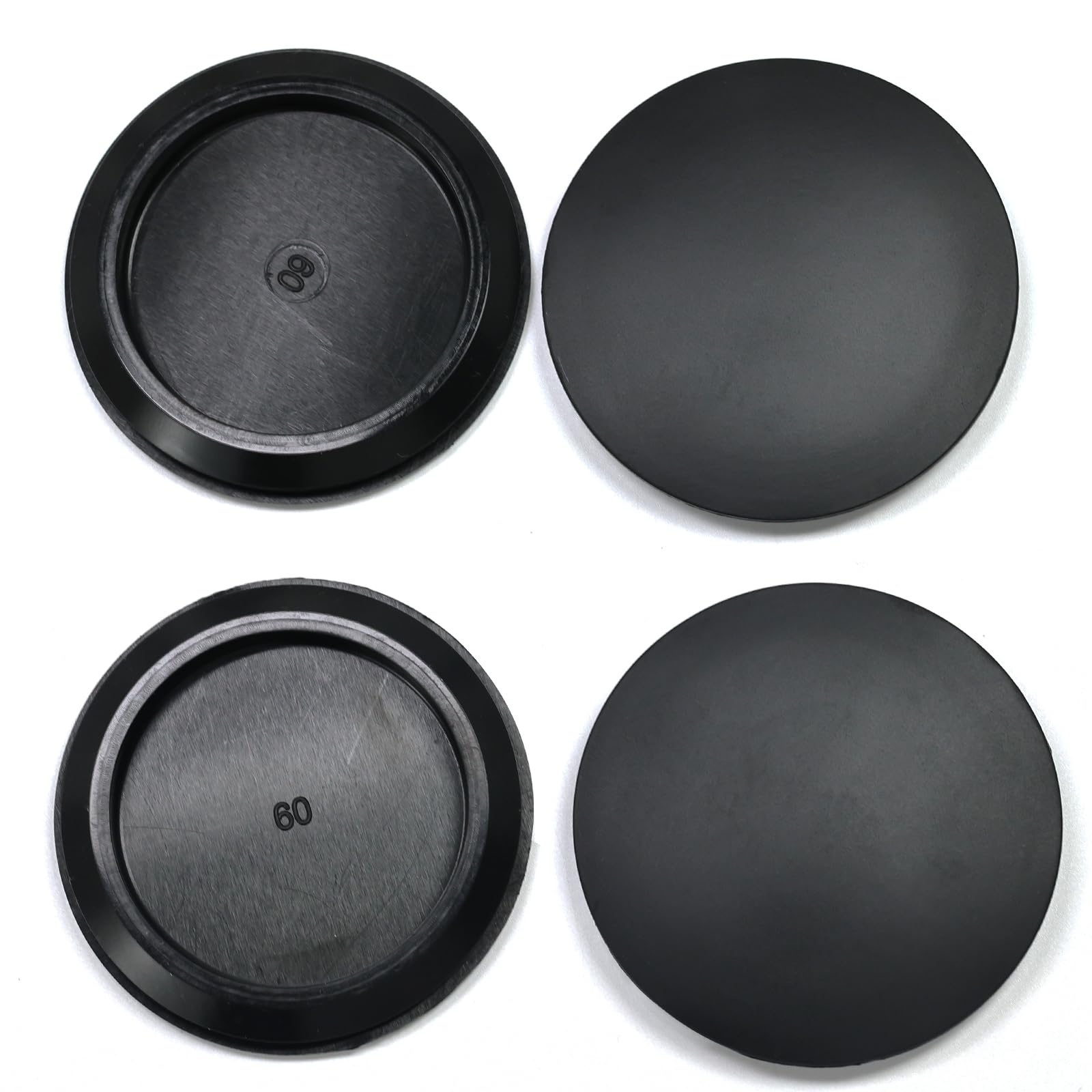 4 Pcs 60 mm Silicone Rubber Plugs for 60 mm (2-3/8") Round Holes
