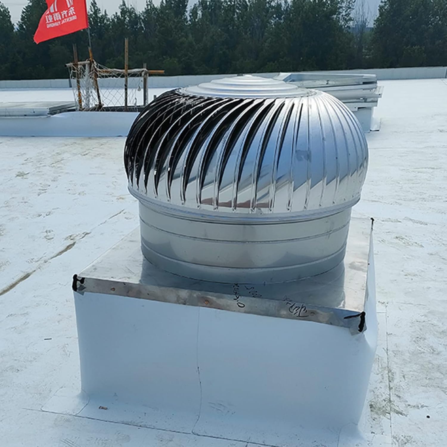 Attic Air Vent Ventilating Fan Outside Dryer Vent Covers for House Large 5 7 8 10 12 16 20 Inch, Round Air Turbine Vent Rain Cover for Chimney/Shed Roof, Industrial Rotating Roofing Ventilator(500mm/1