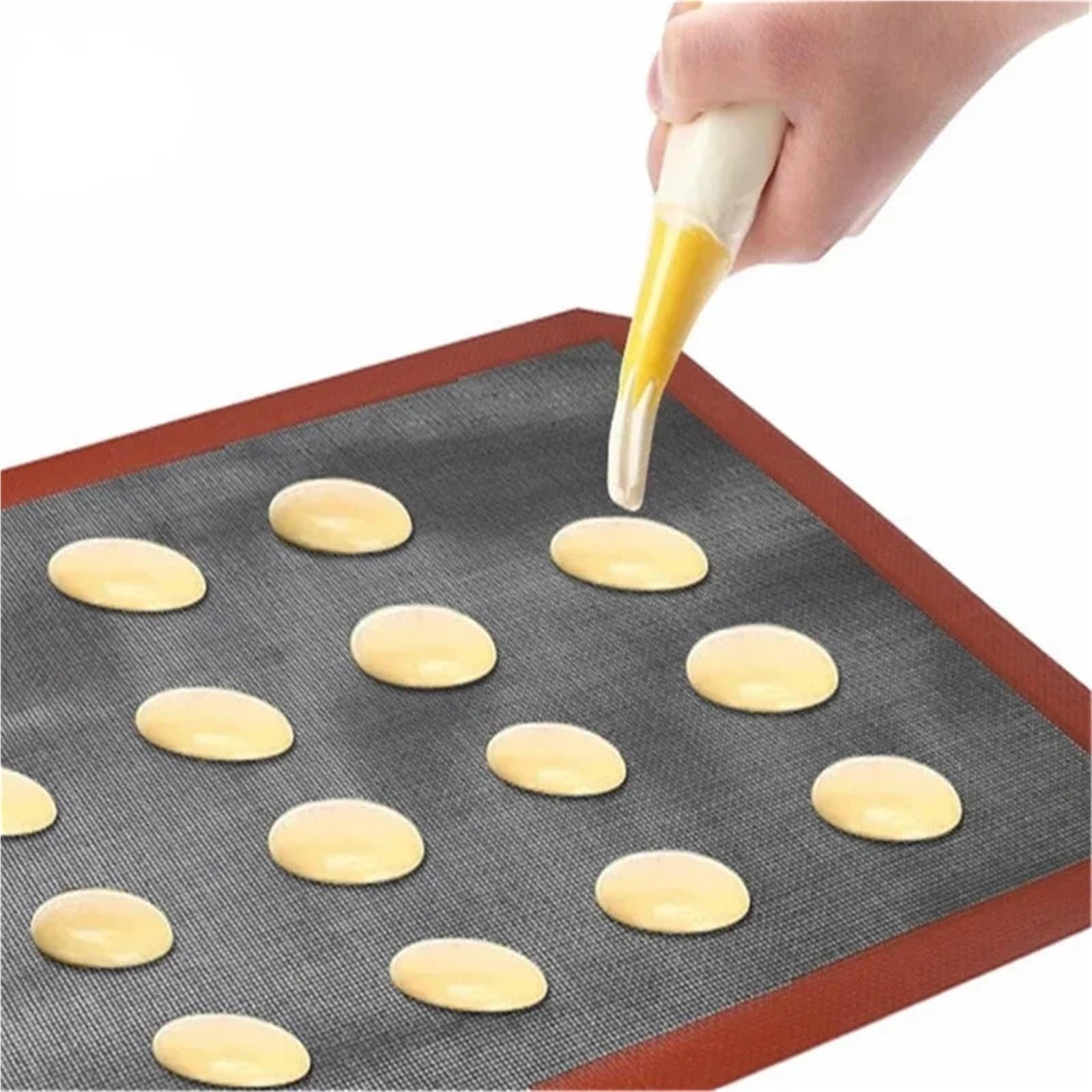 Ofenmatte 4 stücke Silikon Back Matte Antihaft Ofen Blatt Liner Cookie Gebäck Pad Backen Pan Backformen Küche Zubehör(Red black)