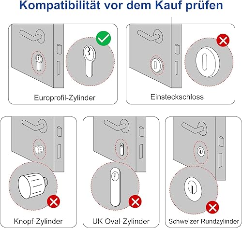 Welock U81 Fingerprint Door Lock, Electronic Door Lock Code with RFID Card, App, WiFi, Fingerprint Lock Front Door, IP65, Smart Lock Lock Cylinder for Doors from 60-115 mm, Smart Lock - 7