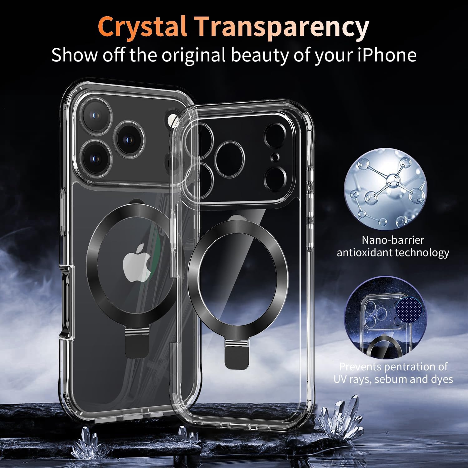 [Built-in Anti Peep Screen Protector & Invisible Magnetic Kickstand] Privacy Case for iPhone 17 Pro Max 6.9'' [Integrated Lens Protection] [Compatible with MagSafe] Full-Body Drop Proof Case -Black - Image 5