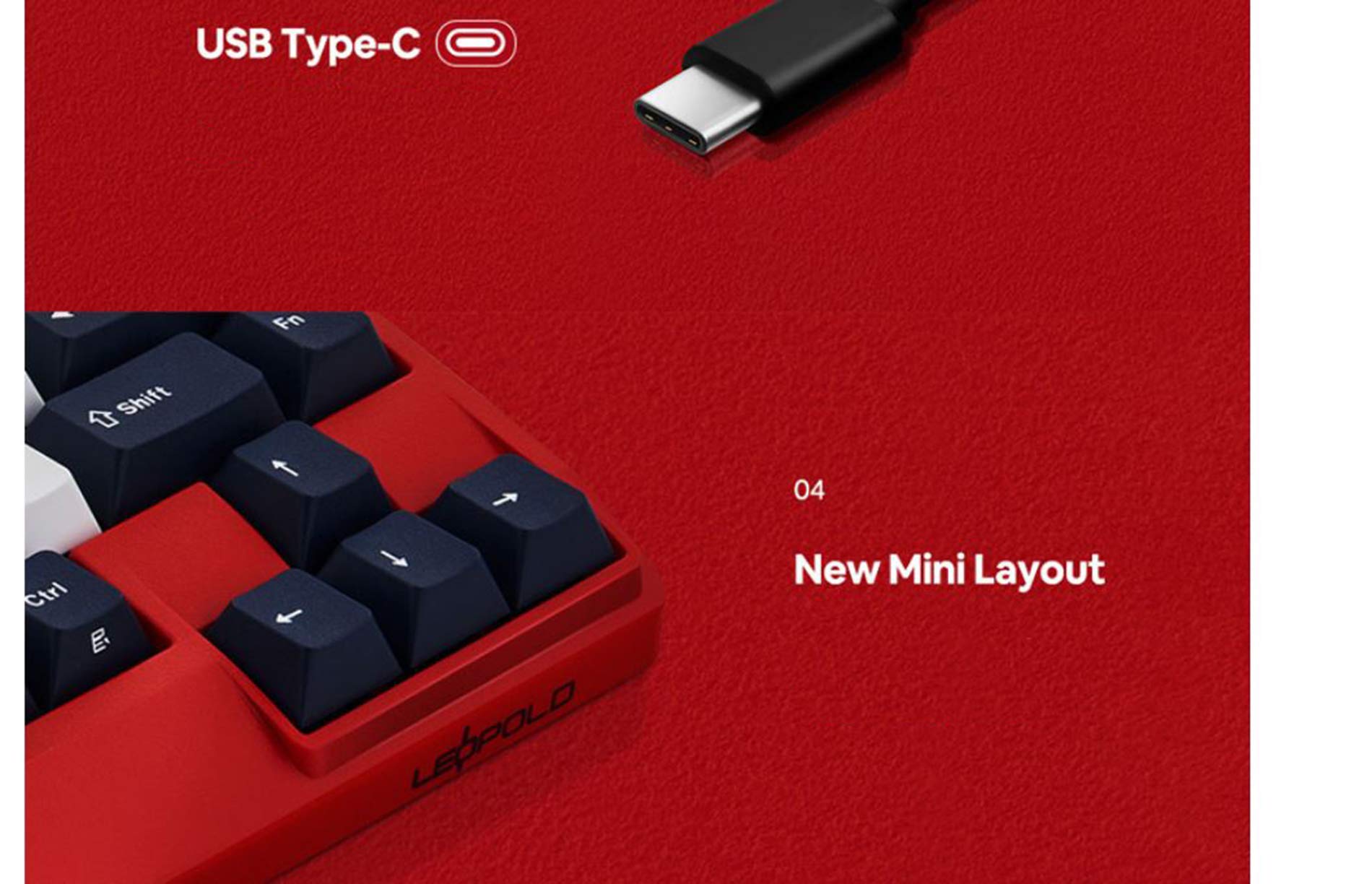 Leopold New Red Edition FC650MDS White Blue Star, Mini 65 Keys Double