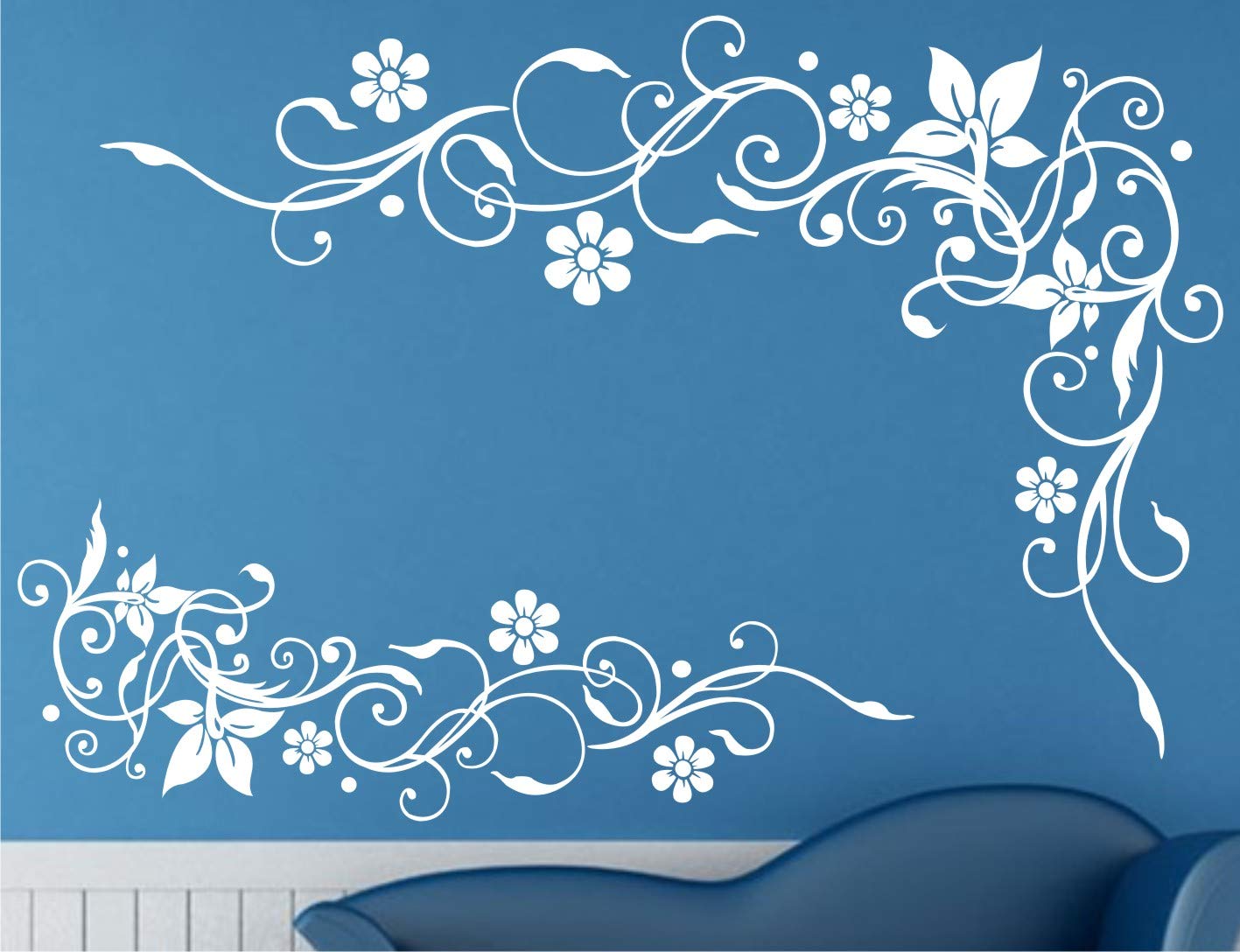 Heaven Decors Lovely Flower and Vine White Vinyl Wall Decal and Sticker (Size 90*59 cm) (B078NK8VHZ) Amazon Price History, Amazon Price Tracker