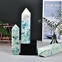 Vista 150 de JIC Gem Extra Large Rare Dendritic Jade Crystal Tower Natural Quartz Crystal Tower Point Wand Large Crystals and Stone Energy Crystal Wand Home