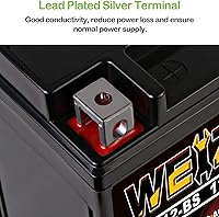 Vista 4 de Weize YTX12-BS - Batería de motocicleta de alto rendimiento, sin mantenimiento, sellada YTX12 BS AGM, baterías recargables ATV compatibles con Honda