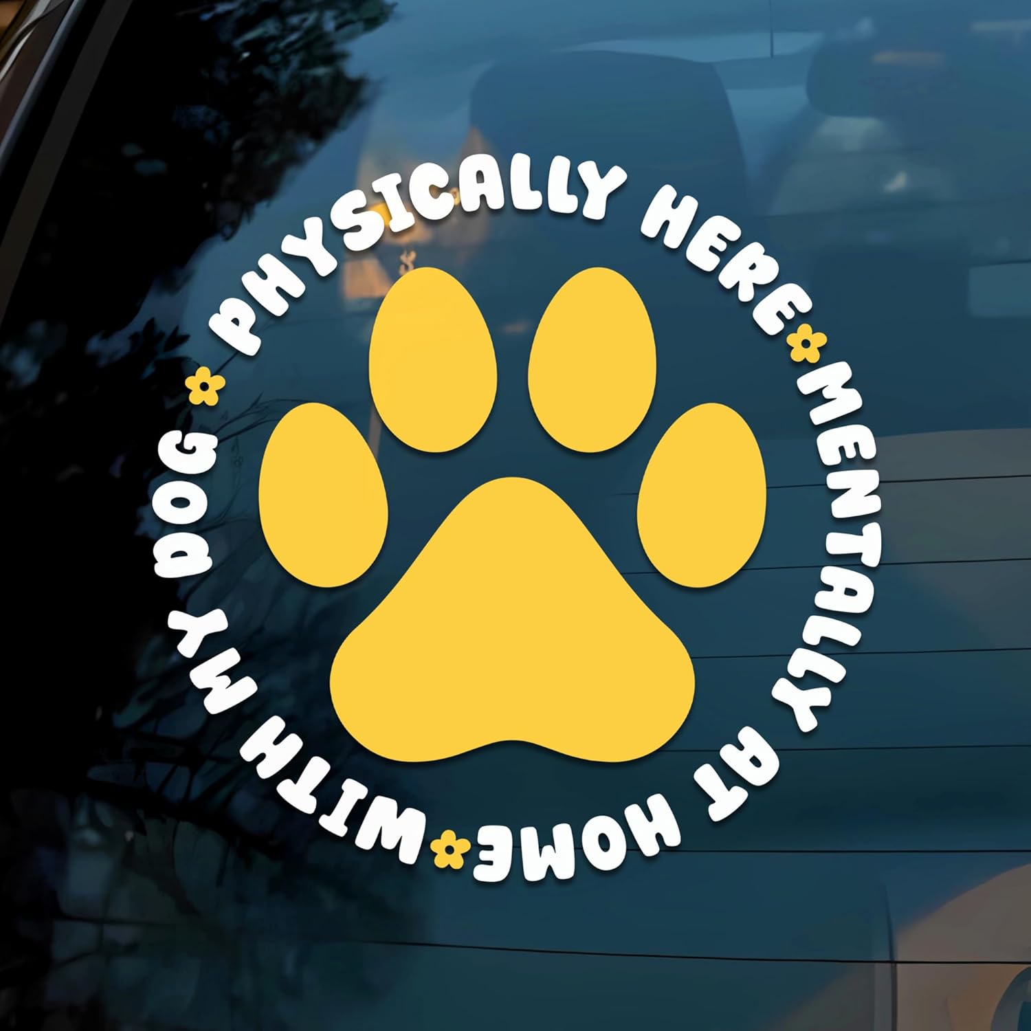 Physically Here Mentally at Home with My Dog Car Decal Funny Dog Lover Emotional Support Dogs Car Windows Trucks Accessories Affirmations Vinyl Waterproof 6 Inches Bumper Sticker Gift for Mom Dad - Image 2