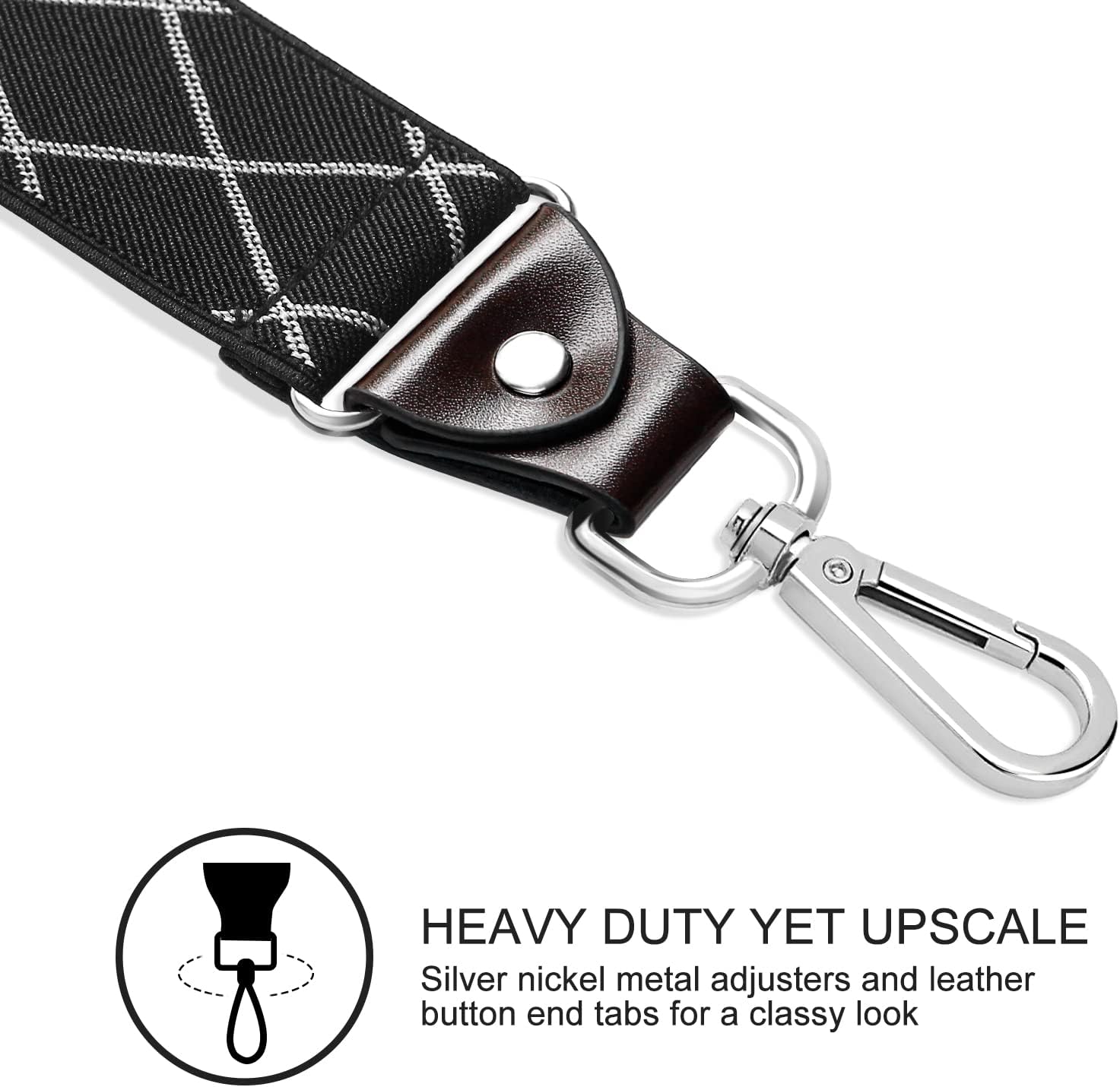 Suspenders for Men, Adjustable Suspenders with Elastic Straps Y-Back Construction Heavy Duty for Work - Image 2